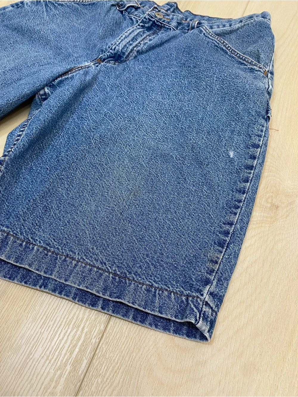 Vintage 90s Brittania Denim Jean Carpenter Cargo Jorts Shorts 33
